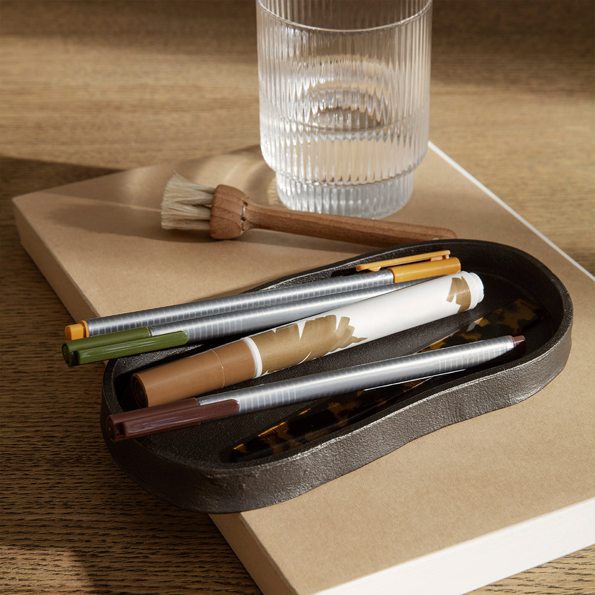 Tray - Oval - Blackened Aluminium